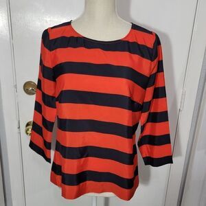 J. Crew striped 3/4 sleeve blouse sz small